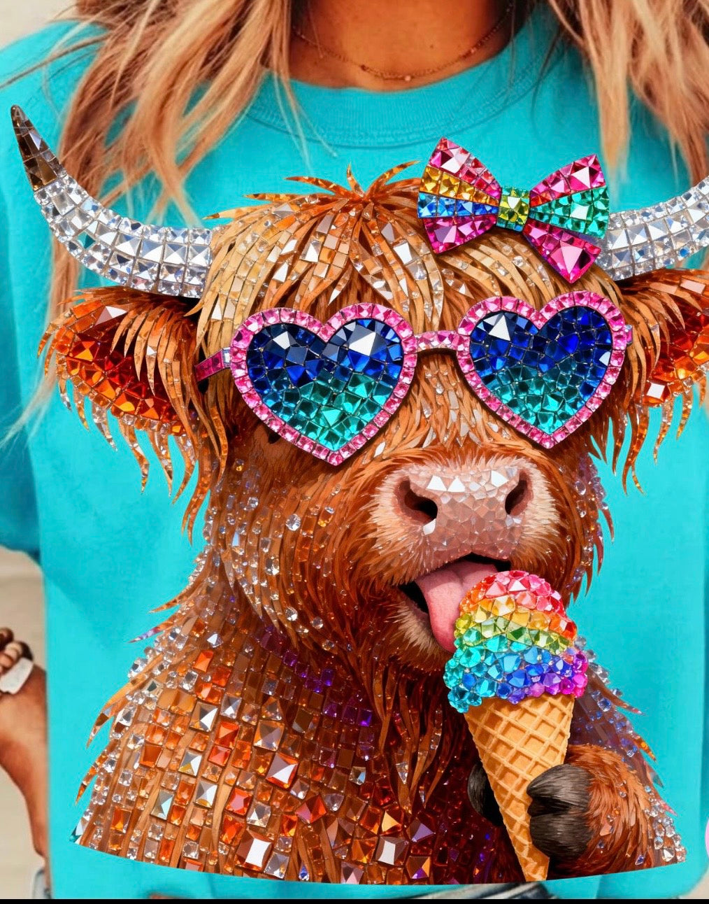 Blinged Summer Highland Cow