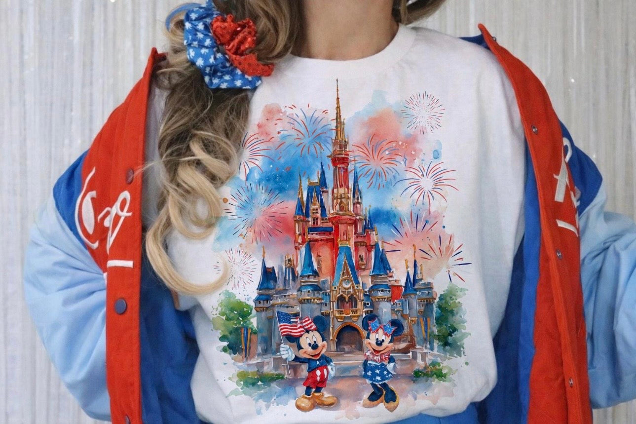 Red White & Blue Disney Castle