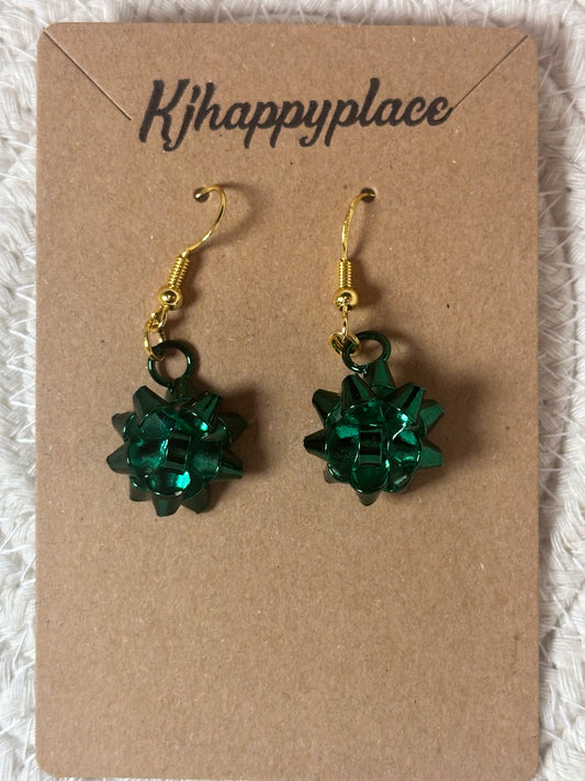 Green Bow Earrings