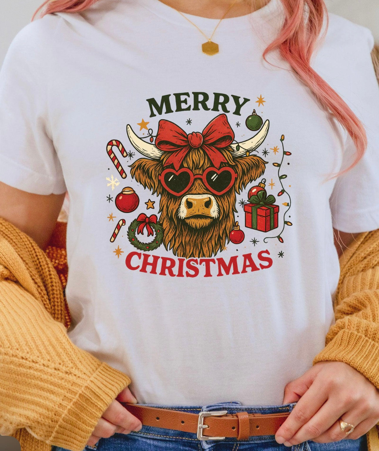 Highland Christmas Cow