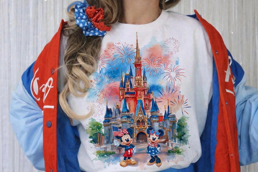 Red White & Blue Disney Castle