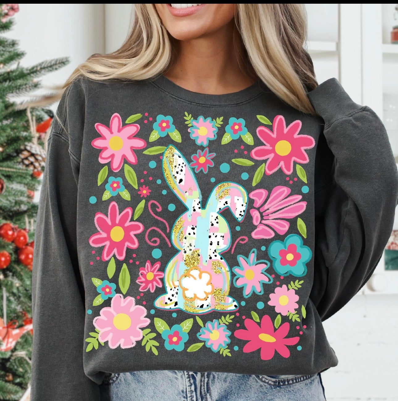 Spring Bunny & Flowers