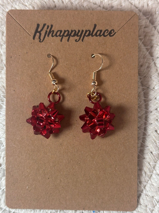 Red Bow Earrings