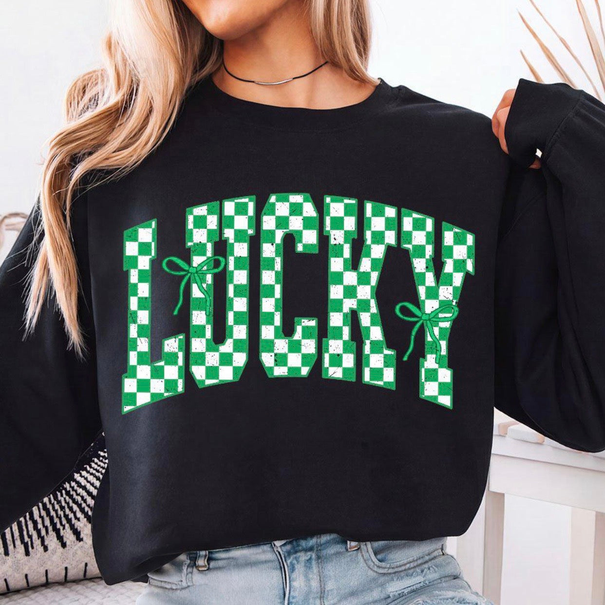 Lucky Green Checks and Bows
