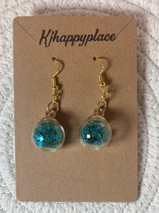 Green Ornament Earrings